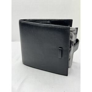 Eddie Bauer Black Leather 10 Disc CD Case Tab Closure